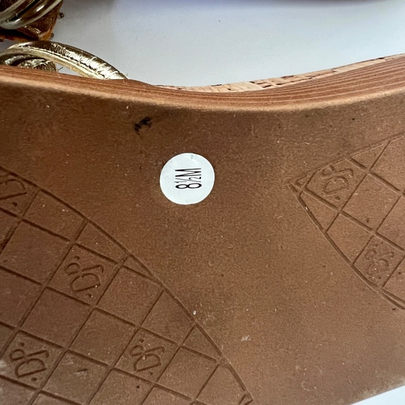 Worn Once! Donald Pliner FIFI Platino Embellished Satin Wedge Sandal 8.5 - Picture 12 of 15